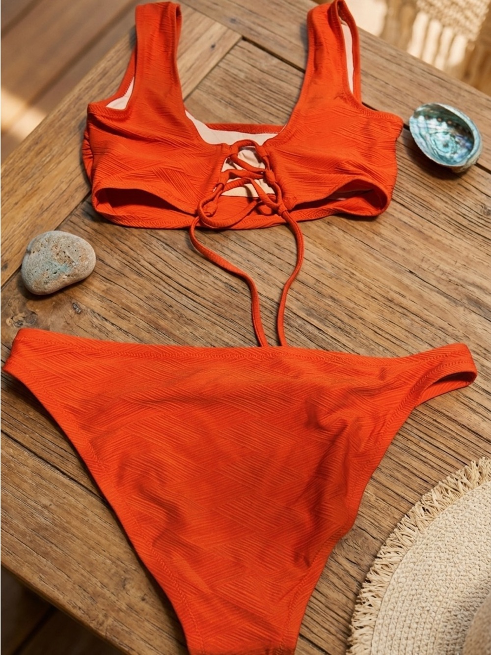 Shade & Shore Orange Scoop Bikini Set - Picture 5 of 5